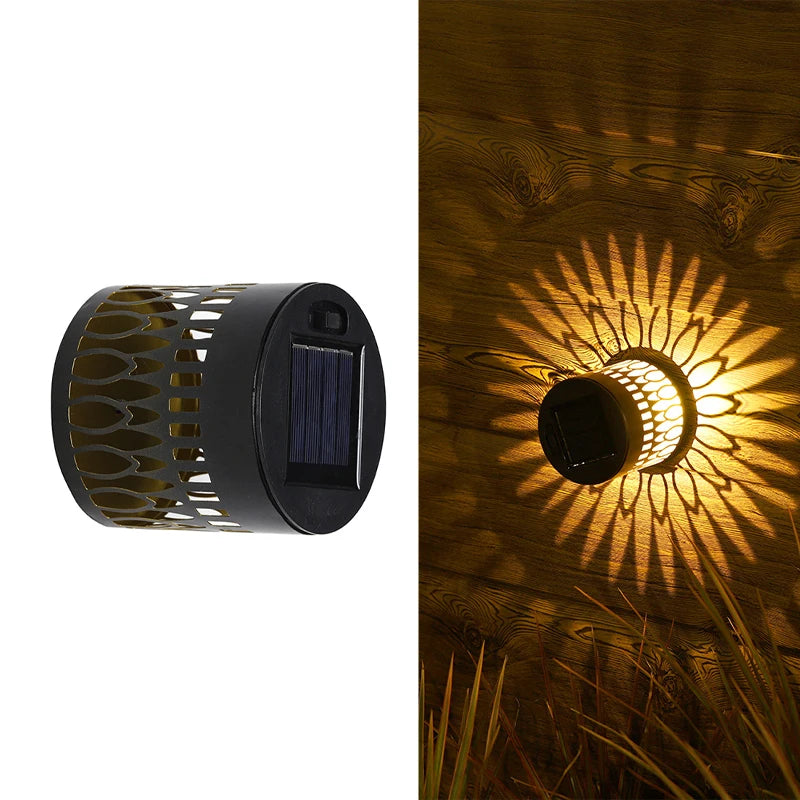 Solar Mandala Fence Lights - Decorative Garden Wall Lamps for Patio, Courtyard & Walkway Decor