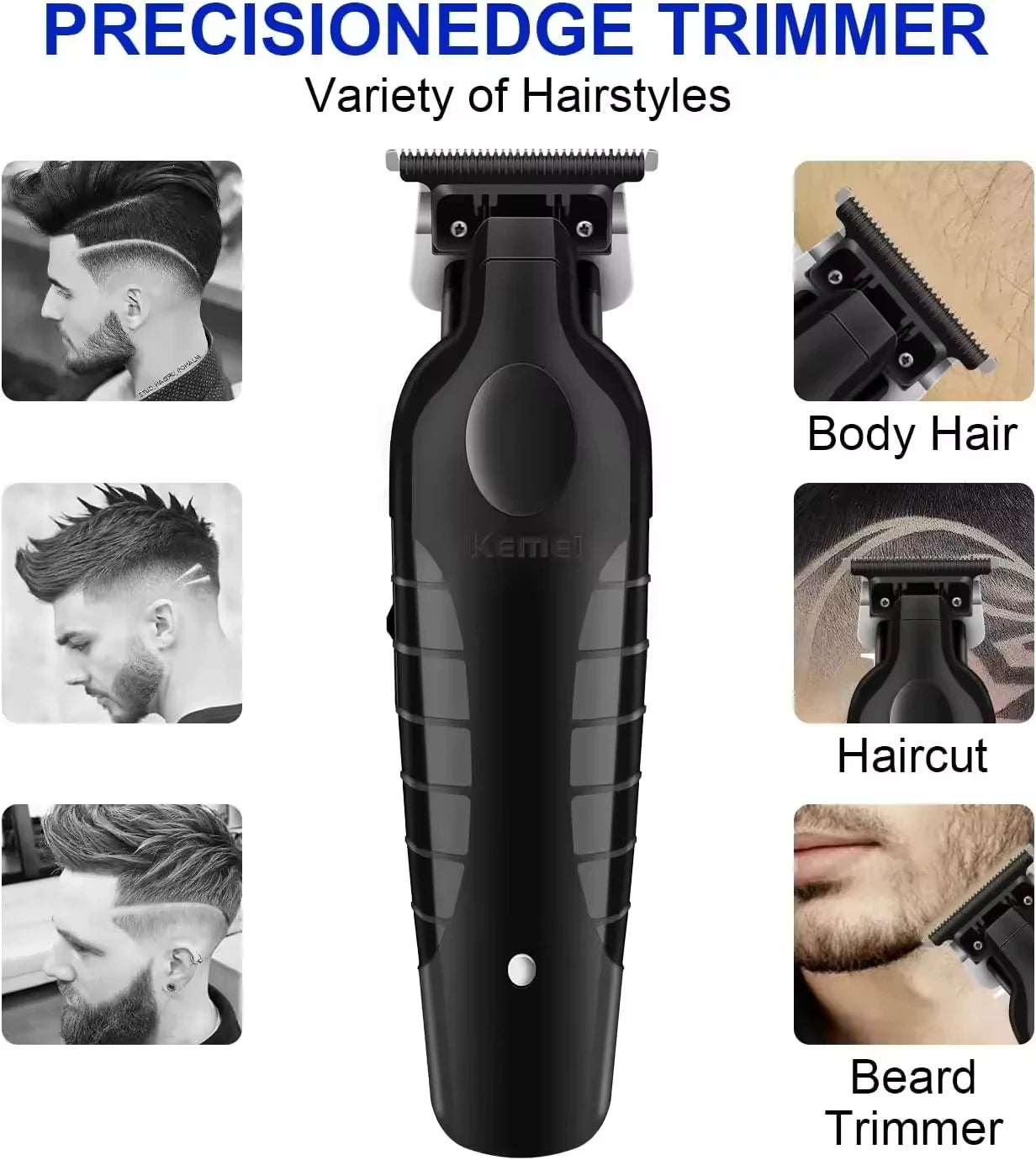 Kemei Professional Hair Clipper Kit – KM-2296, KM-2299, KM-1102 Electric Shaver & Cordless Trimmer for Men’s Hair Cutting