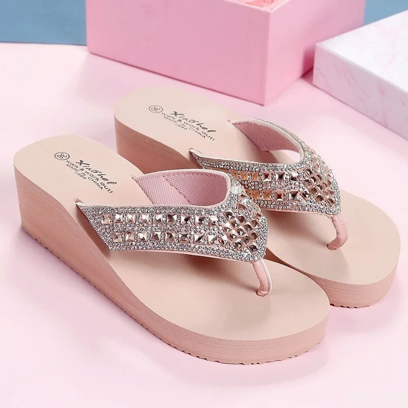 Women’s Summer Wedge Sandals - Minimalist Elegant Casual Beach Flip Flops