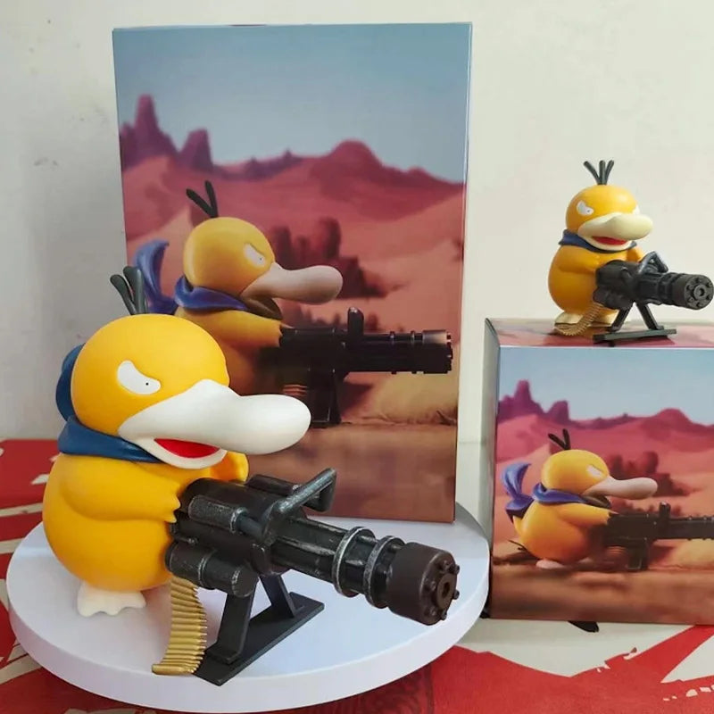 Pokemon Psyduck Action Figure — 9/15cm Gatling Gun Model for Desktop Decor & Gifts
