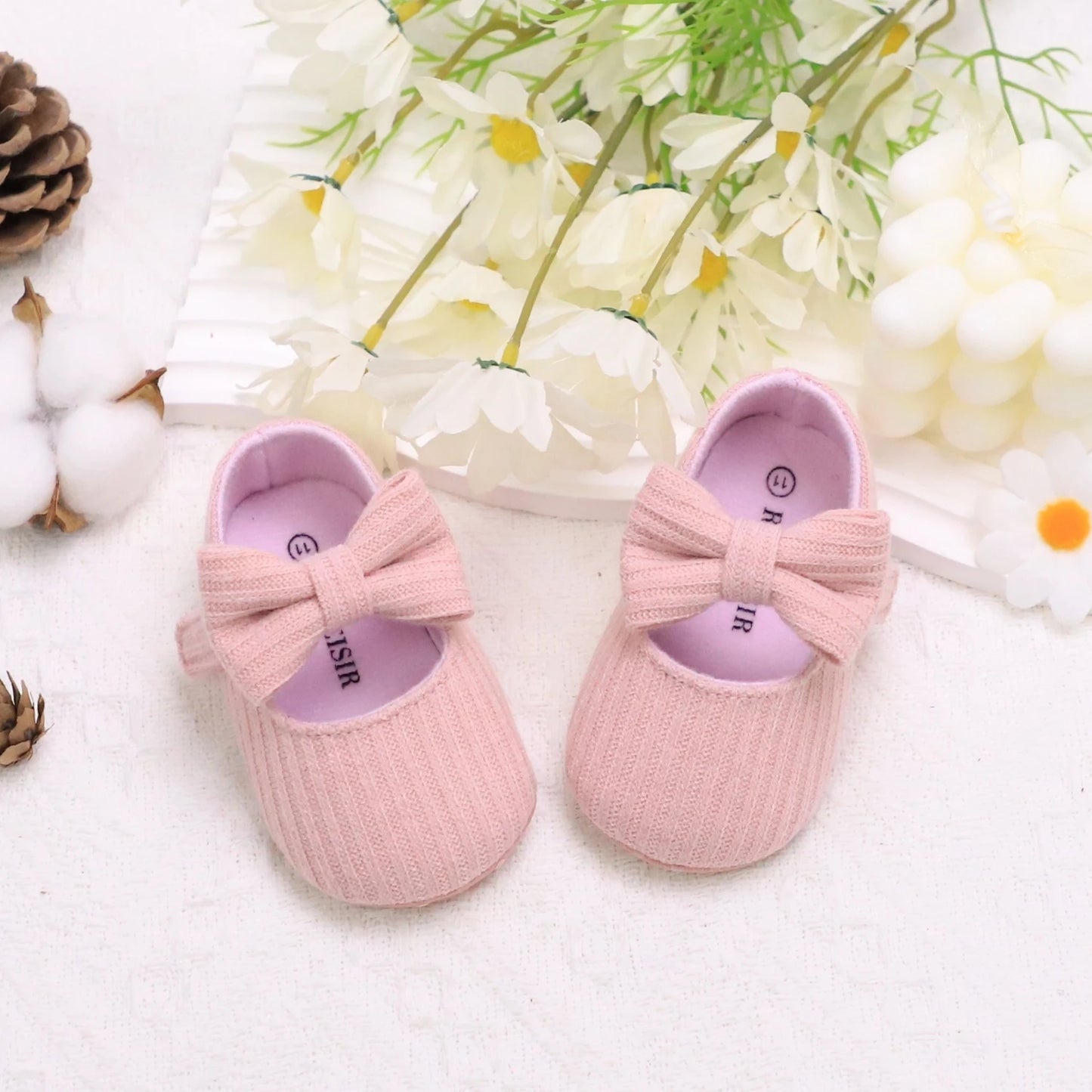 Adorable Bowknot Mary Jane Baby Girl Shoes — Lightweight Non-Slip Soft Sole for Indoor & Outdoor Walking