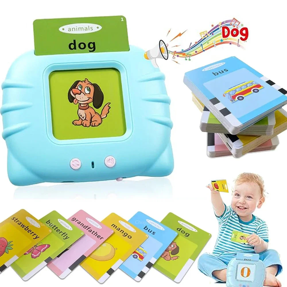 Early Education Flashcards – Talking English Learning Toys for Kids, Preschool Electronic Audio Book Machine Gift