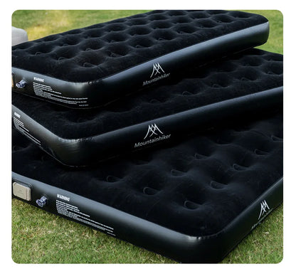 MOUNTAINHIKER 2025 Inflatable Air Mattress – PVC Glamping Sleeping Mat with Built-in Pump for 1-3 Persons