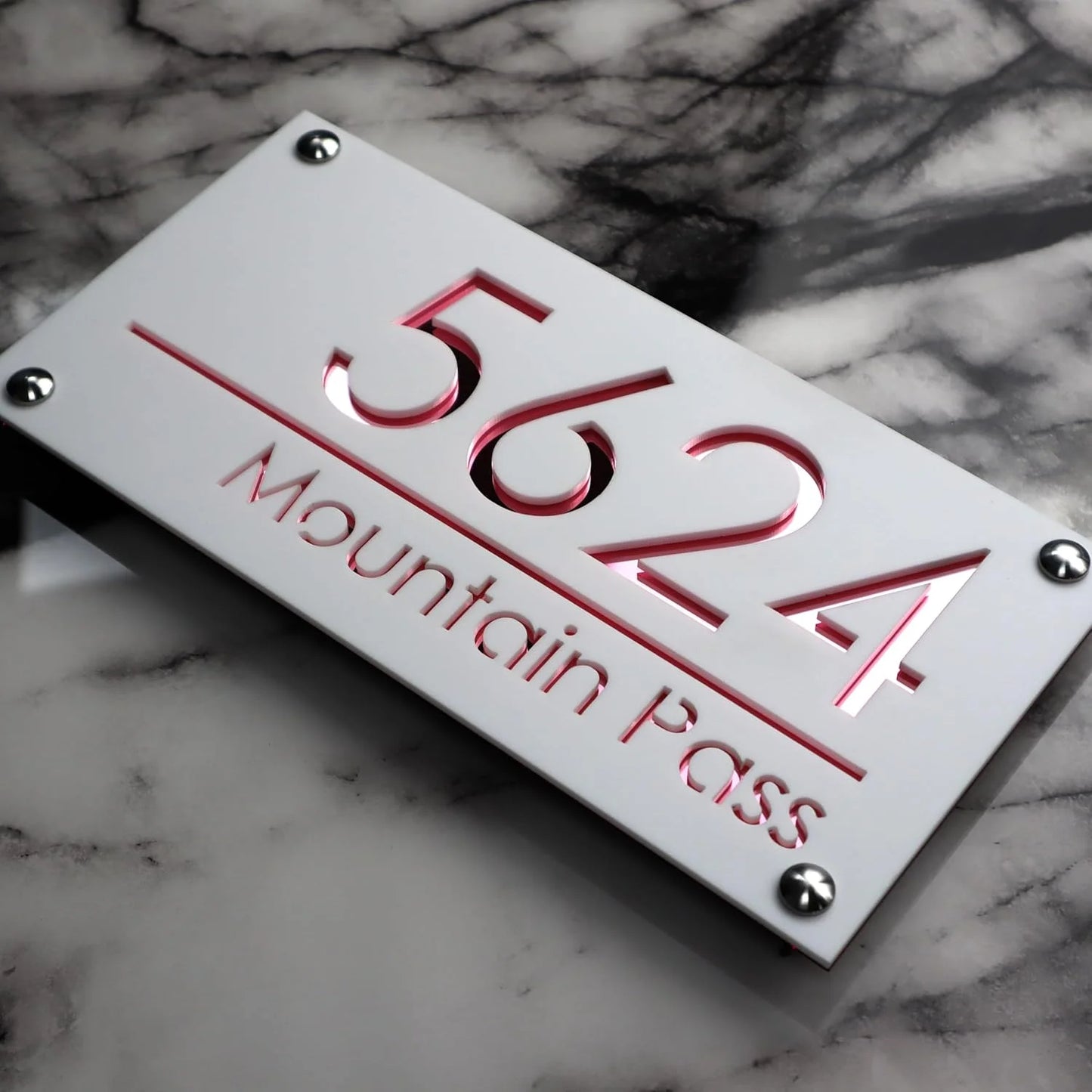 Personalized Large House Numbers Sign – Modern 3D Laser-Cut Acrylic Residential Street Number Plate