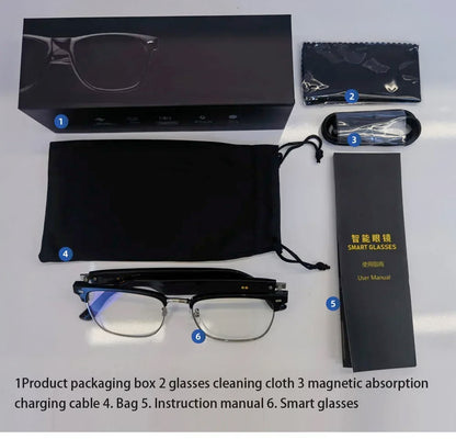 Hiwego Camera Smart Music Sunglasses – Wireless Bluetooth Headset with HIFI Sound, Earphones, Hands-Free Call & Driving Glasses