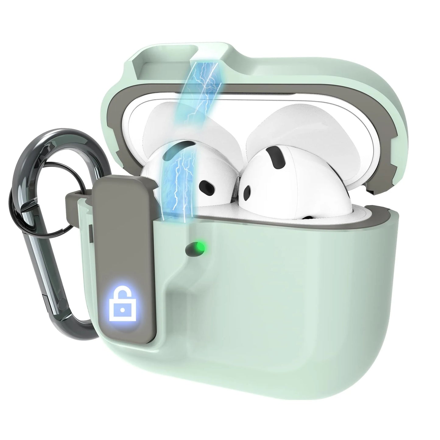 Safety Lock Shockproof Case for AirPods 4 – Protective Wireless Earbuds Case with Cleaning Kit