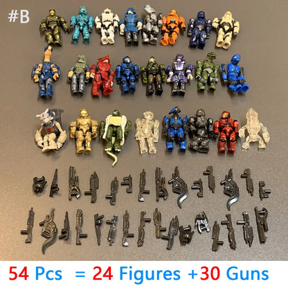 Mega Construx Lot – Master Chief, Elite, Grunt & MOTU He-Man Figures with Weapons