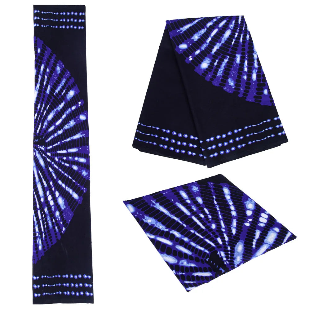 Fashion Ankara African Wax Fabric - 100% Cotton Real Wax Pagne for Long Dresses, Sewing & Crafts