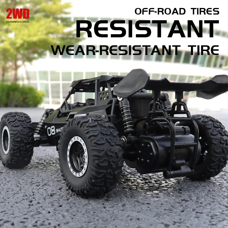 2024 New 1:16 Scale RC Car with LED Lights - 2.4GHz 2WD Off-Road Remote Control Climbing Vehicle, Drift Toy for Boys