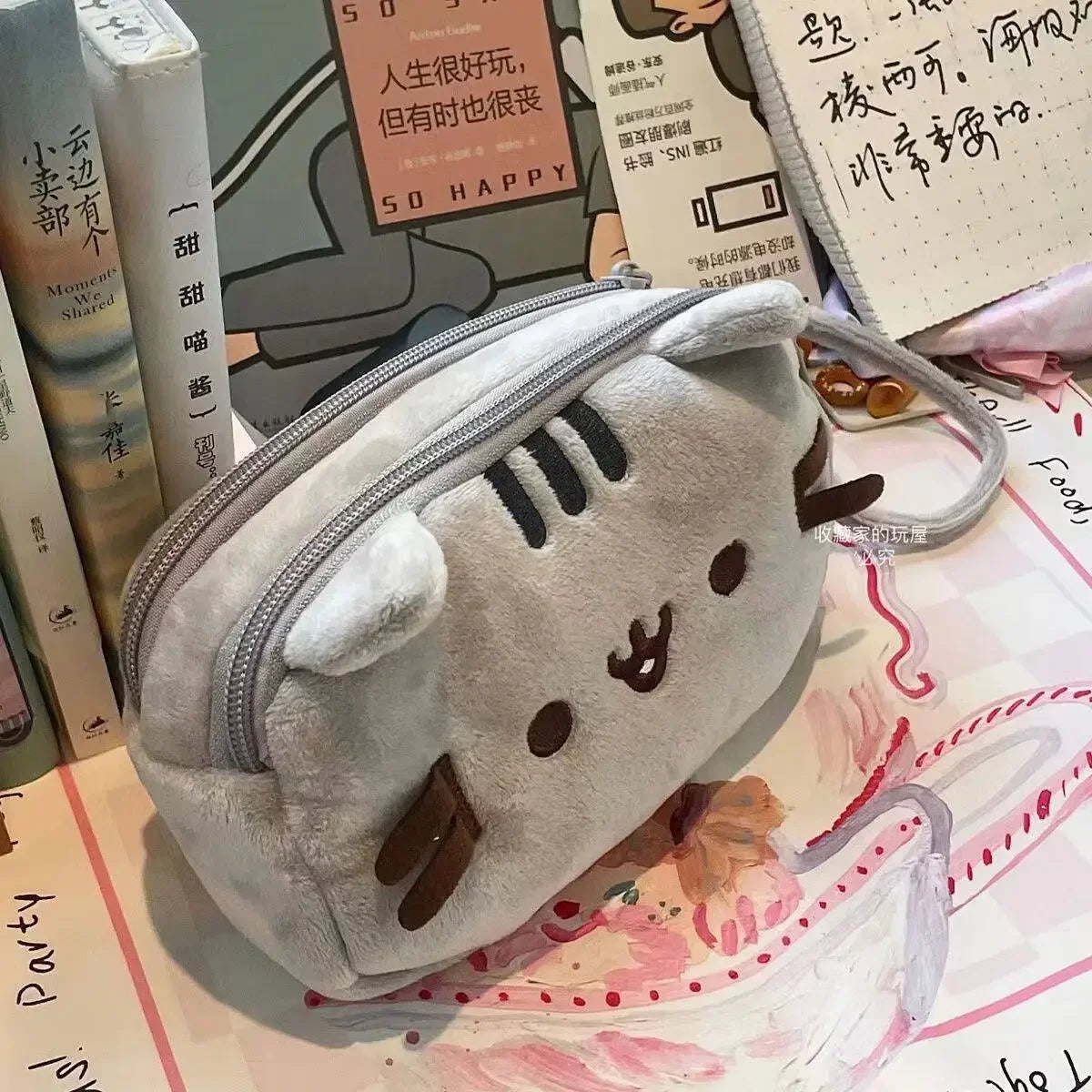 Kawaii Pusheen Pencil Case - Cute Fat Cat Large Capacity Stationery Bag & Cosmetic Travel Storage Pouch