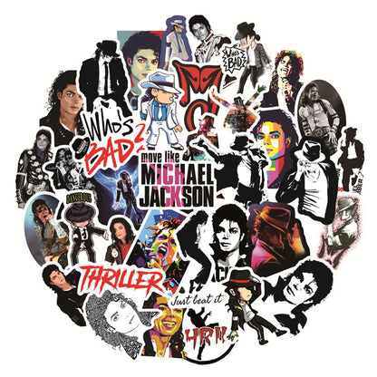 Michael Jackson Rock Star Stickers - 10/30/50pcs Cool Graffiti Vinyl Decals for Skateboards, Laptops, Luggage & Phones