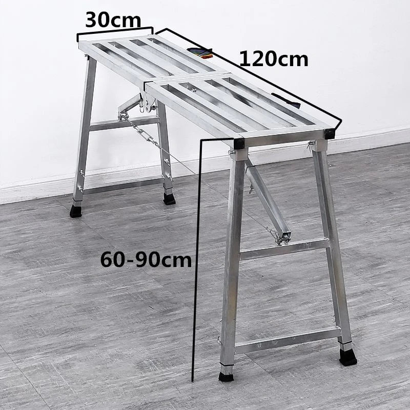 Foldable Steel Scaffolding Ladder – Portable Construction Workbench & Elevated Platform for Home Decoration, Renovation & Heavy-Duty Building Use