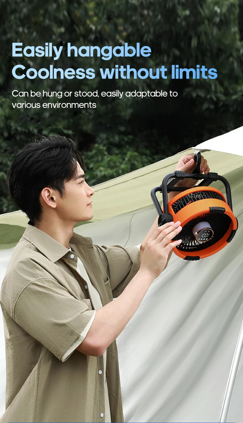 New 6-in-1 Multifunctional Desktop & Camping Fan — 20000mAh Outdoor Air Circulator with 4-Speed Wireless Tent & Ceiling Fan