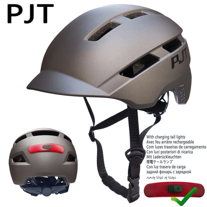 USB Rechargeable Cycling Helmet with Built-in Taillight – In-Mold MTB Mountain & Road Bike Safety Helmet for Sports Riding