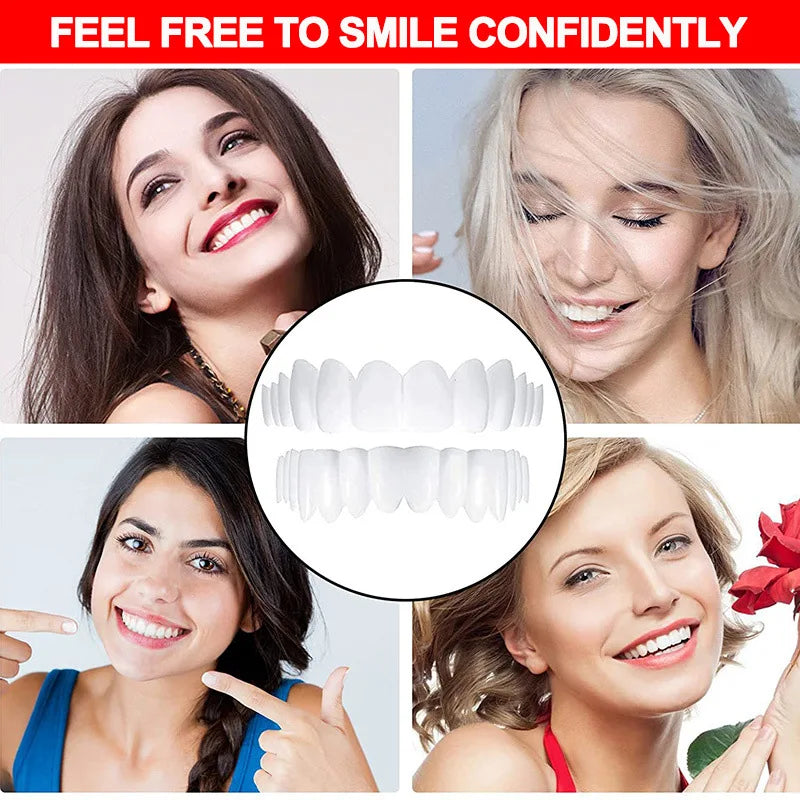 Teeth Veneers & Whitening Denture Kit – Temporary False Teeth Cover for Comfortable, Perfect Smile