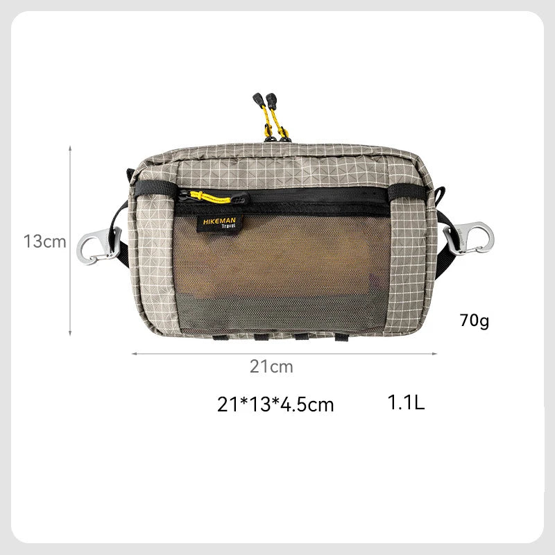 Waterproof UHMWPE Waist Fanny Pack – 1.1L Lightweight Hip Bag for Cycling, Running, Hiking & Outdoor Sports, 70g