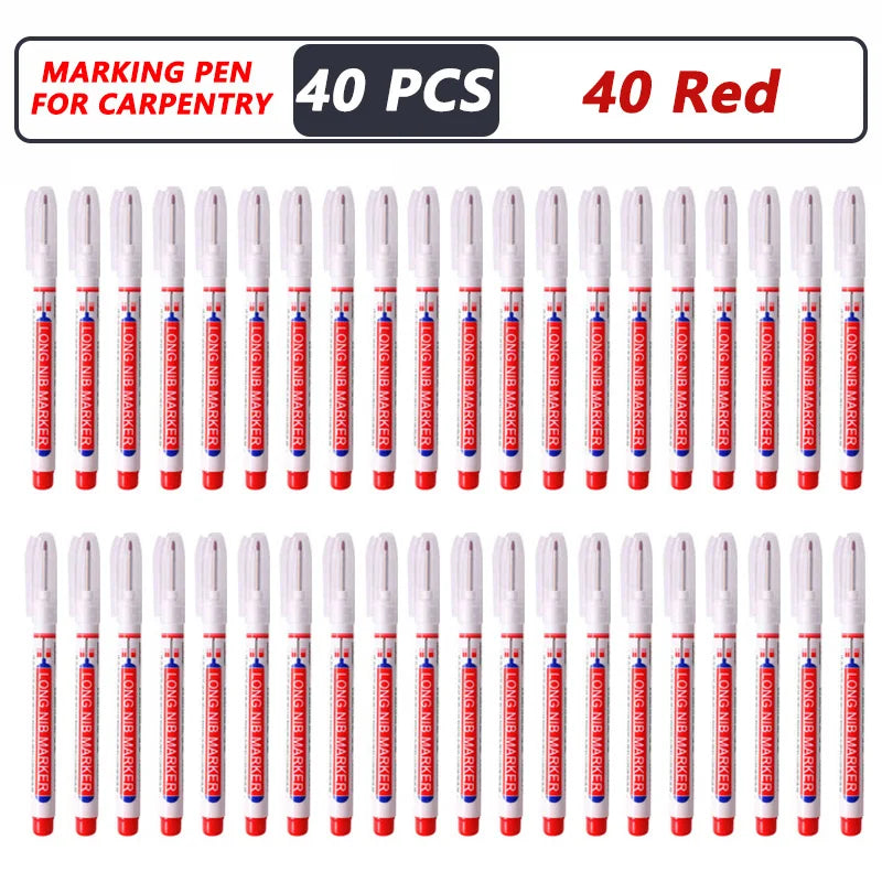 20mm Deep Hole Marker Pen Tips - Long Nib Waterproof Markers for Metal, Woodworking & Bathroom Decoration