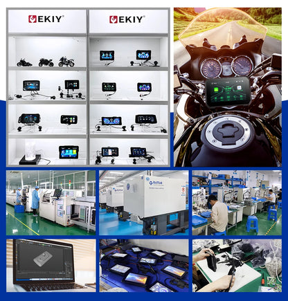 EKIY 5" Portable Motorcycle GPS Navigation Display – Digital Dashboard with Wireless CarPlay & Android Auto