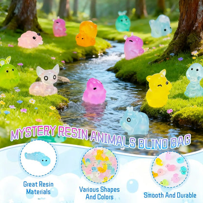 60-Piece Mini Resin Animal Mystery Bag - Cute DIY Craft Charms for Fairy Gardens, Mini Landscapes, and Creative Decorations