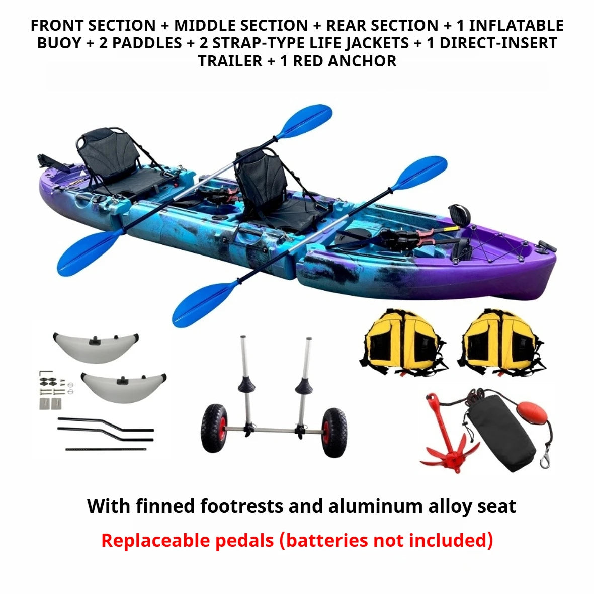 Modular Electric & Pedal-Driven Kayak – Portable Detachable Canoe, Lightweight Inflatable Folding Boat for Fishing & Adventure