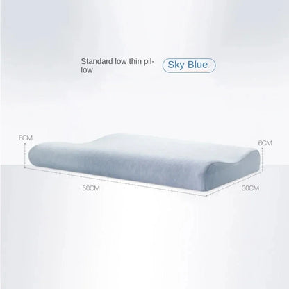 Memory Cotton Neck Pillow — Ultra-Thin, Low Profile, Spinal Support & Anti-Fall Breathable Pillow