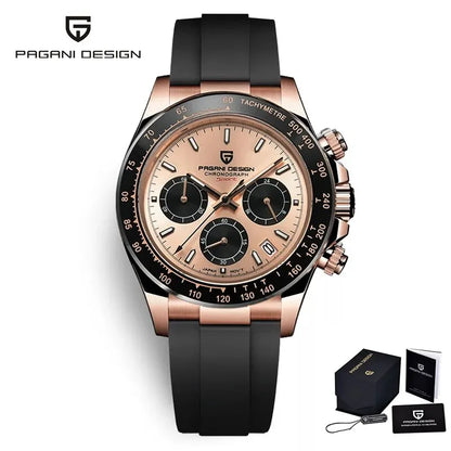 PAGANI DESIGN 2024 Quartz Men's Luxury Business Watch – Chronograph VK63 Waterproof