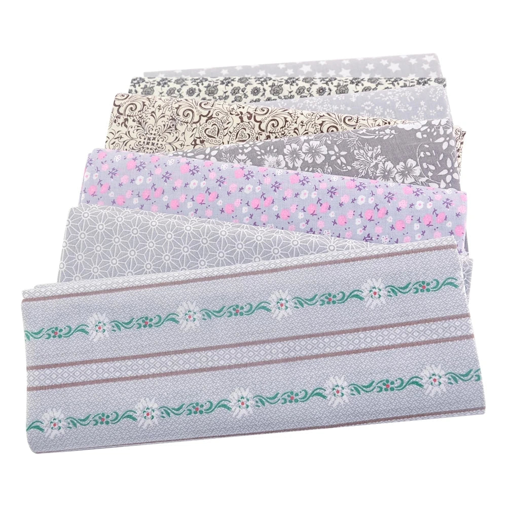 Teramila 7/8 Pcs Patchwork Quilt Fabrics Set - 30x30cm/25x25cm Cotton Sewing Cloth for Needlework and Handmade Projects