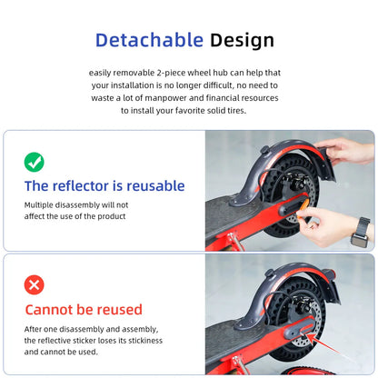 Electric Scooter Wheel Cover Hub Cap with Reflective Stickers for Xiaomi Mi 1S Pro 2 M365 - Protective Shells and Accessories