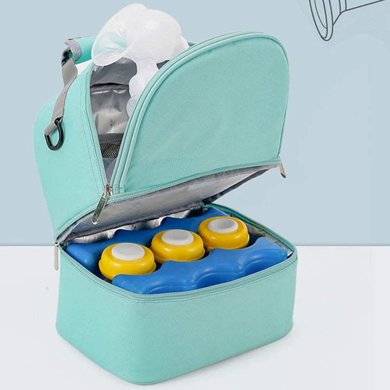 Insulated Double-Layer Mommy Bag — Large Capacity Travel & Picnic Baby Food Handbag