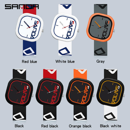 SANDA Men’s Quartz Sports Watch - Waterproof Silicone Strap with Simple Luxury Casual Design