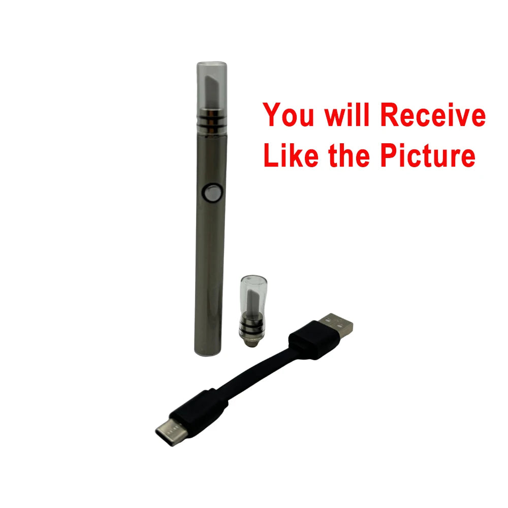 510 Ceramic Hot Knife Heat Tip Coil with Cover Cap – Wax Cutting Heating Element Accessory Tool 11.2mm Black Silver Rainbow Finish