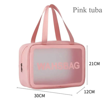 Waterproof PVC Travel Toiletry Bag – Transparent Zipper Makeup Organizer Case for Women
