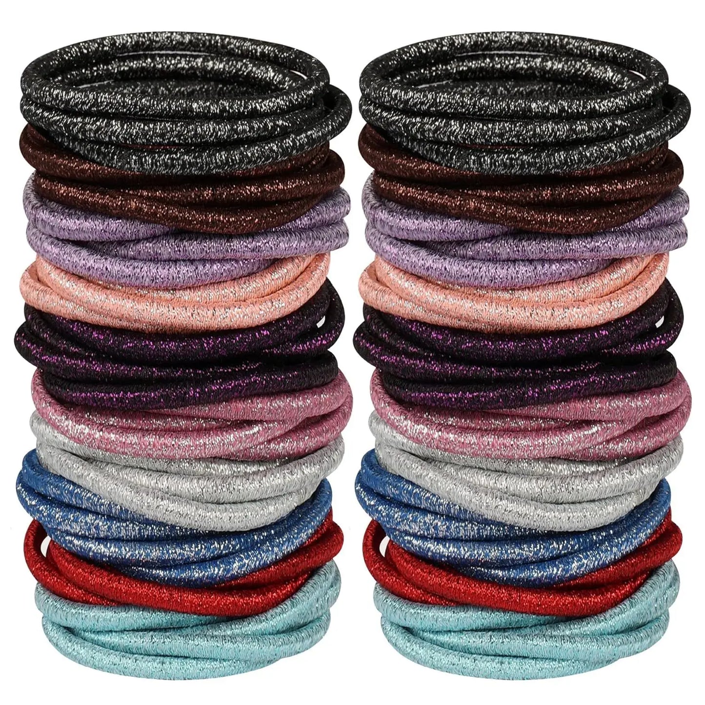 10/30/50PCS Black Elastic Hair Bands - 4MM Ponytail Holders & Scrunchies for Women, Men & Girls