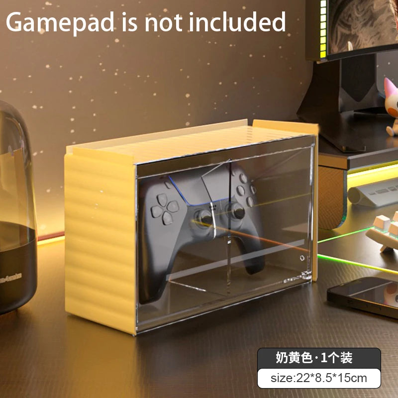 Clear Acrylic Game Controller Storage Box – Universal Dust Cover for PS5, Nintendo Switch & Xbox Desktop Protection