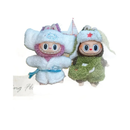 15cm/17cm LABUBU Doll Outfits – Sitting Party Plush Animal Sets for Generations 1-3, Cute Gifts for LABUBU Fans
