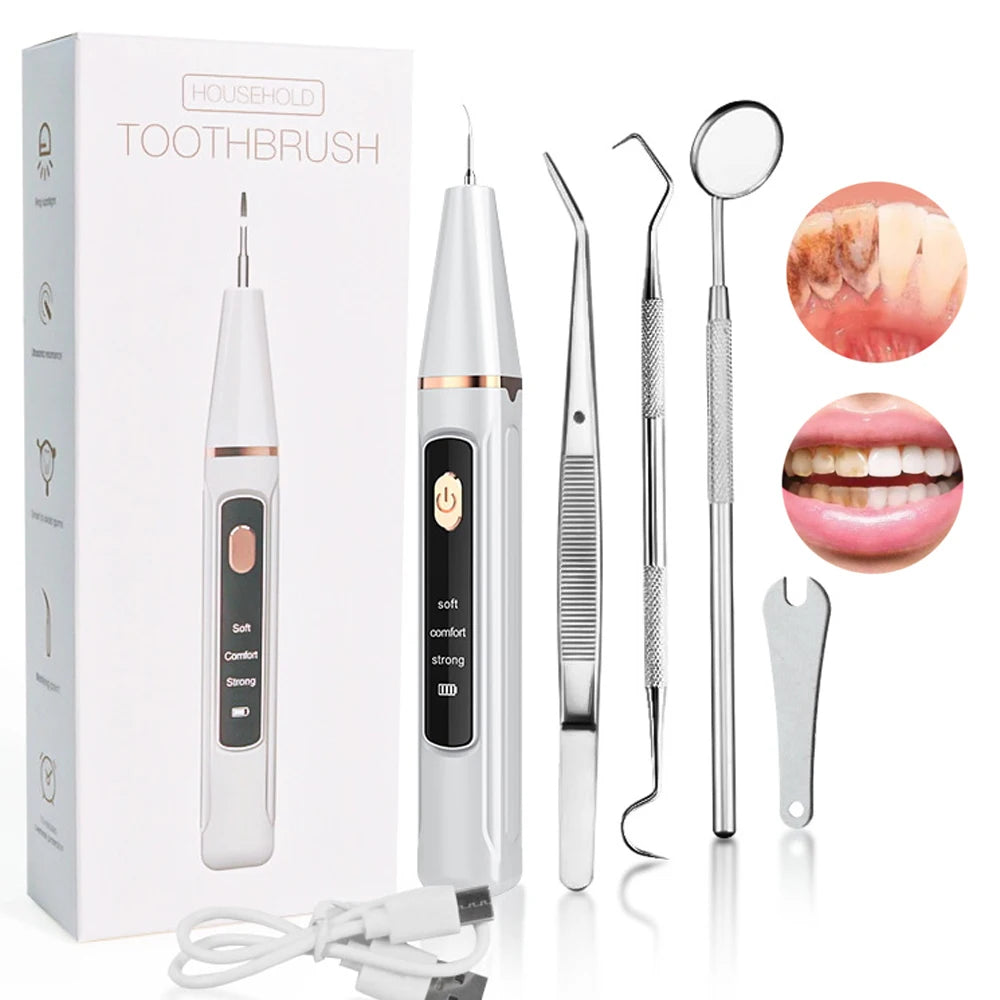 Ultrasonic Dental Plaque & Calculus Remover – Teeth Tartar Eliminator, Stains Cleaner, Electric Tooth Stone Scaler