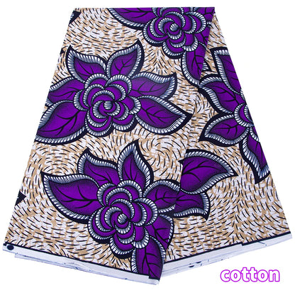 Original African Wax Print Fabric - 100% Cotton Colorful Dutch Ankara Pagne