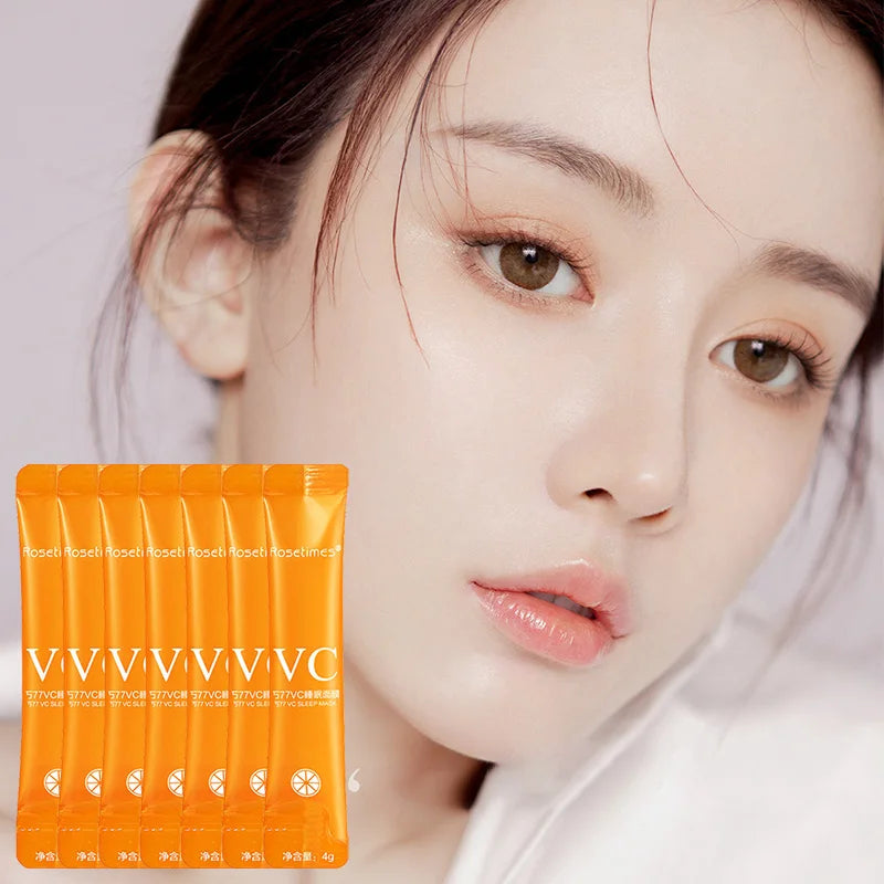 30pcs Vitamin C Sleeping Masks – Disposable Moisturizing, Firming, and Rejuvenating No-Wash Facial Mask for Skin Care