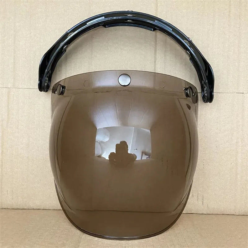 Open Face 3/4 Motorcycle Helmet Visor — Flip-Up Bubble PC Lens Windshield Shield for Casco Moto