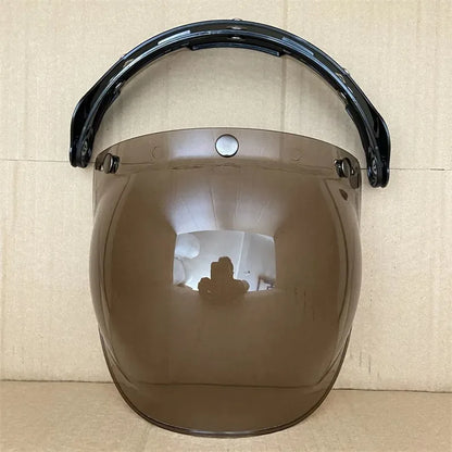 Open Face 3/4 Motorcycle Helmet Visor — Flip-Up Bubble PC Lens Windshield Shield for Casco Moto