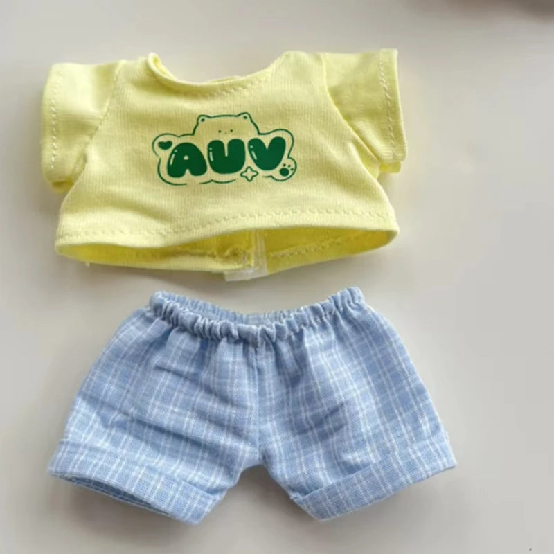 17cm Mini Doll Clothes Set – Kpop EXO Labubu Idol Raincoat, Love Bear Dress & Hat Accessories, Clothing Gift