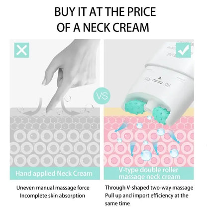 Neck Wrinkle Cream with Massage Roller – Firming, Whitening & Moisturizing Neck & Chin Care
