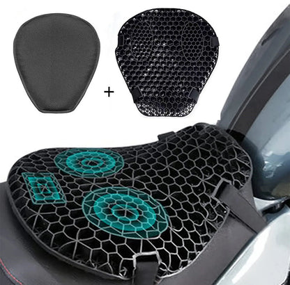 Motorcycle Air Seat Cushion – Shock Absorbing Pressure-Relief Saddle Cover for Cruiser & Sports Bike Travel Comfort