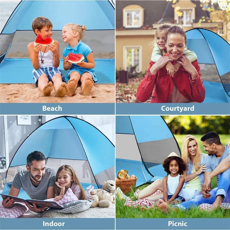 Automatic Instant Pop Up Tent - Portable Beach Tent Lightweight Outdoor UV Protection - Camping Fishing Sun Shelter