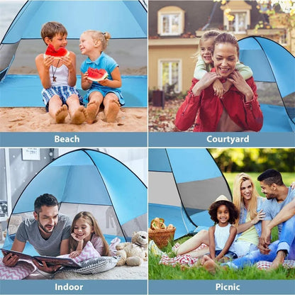 Automatic Instant Pop Up Tent - Portable Beach Tent Lightweight Outdoor UV Protection - Camping Fishing Sun Shelter