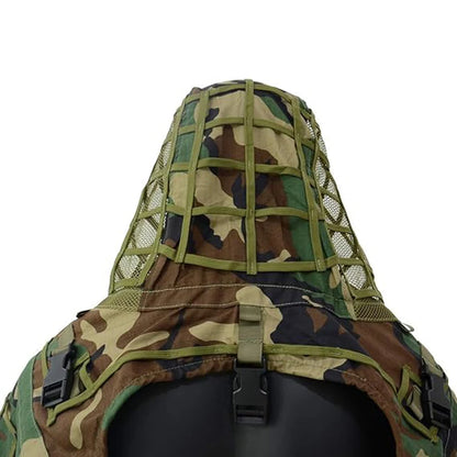Ghillie Suit Set | Camouflage Hunting Poncho, Base, Cape & Sniper Viper Hood for Airsoft & Paintball