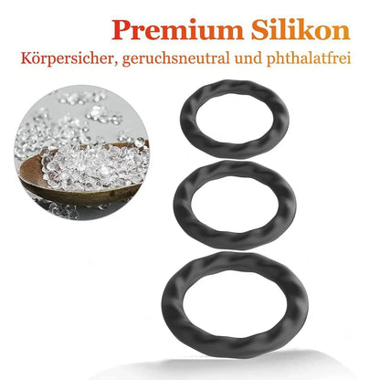 3PCS Durable Silicone Cock Rings – Penis Enlargement, Delay Ejaculation & Scrotum Lock Rings for Men Adults