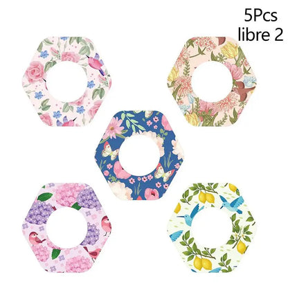 Blood Glucose Sensor Adhesive Patches - Invisible Sensor Fixing Stickers in 5 or 8-Piece Sets, Wildflower Designs