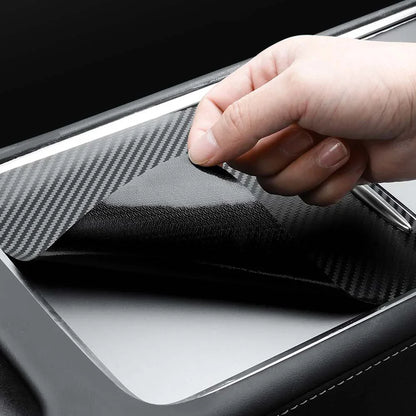 Tesla Model 3/Y 2021-2023 Center Console Panel Sticker – Wood Grain & Carbon Fiber Car Interior Cover