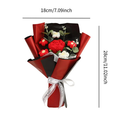 Knitted Flower Bouquet — Crochet Home Decor for Teacher’s Day, Birthday & Anniversary